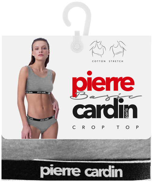 Топ Pierre Cardin, силуэт прилегающий, размер S(42/44), серый
