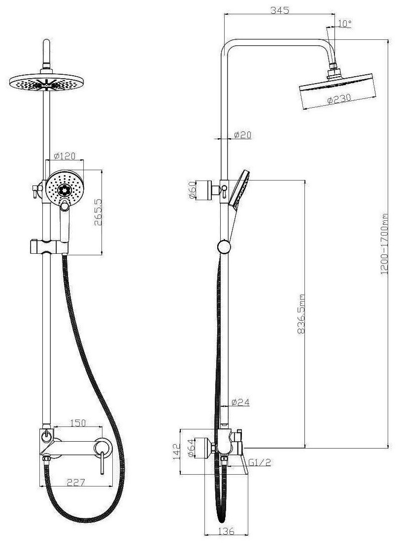 Смеситель Lemark Minima LM3860C для душа