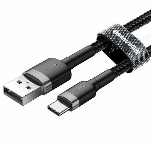 Кабель Baseus CATKLF-BG1 Cafule Cable USB to Type-C 3A 1m Gray+Black