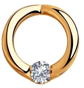 Подвеска Diamant online, красное золото, 585 проба, бриллиант