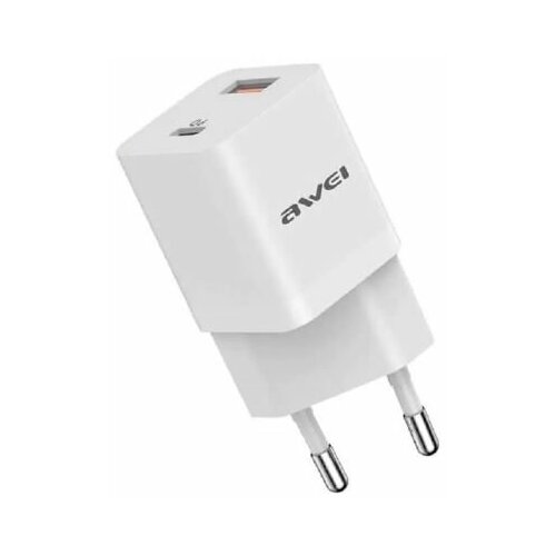 Зарядка для телефона Awei 20W Type-C + USB белый Блок питания PD12