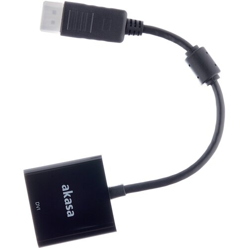 Аксессуар Akasa DisplayPort - DVI Active Converte 20cm AK-CBDP15-20BK кабель akasa displayport displayport длина 2 м v1 2 ak cbdp01 20bk