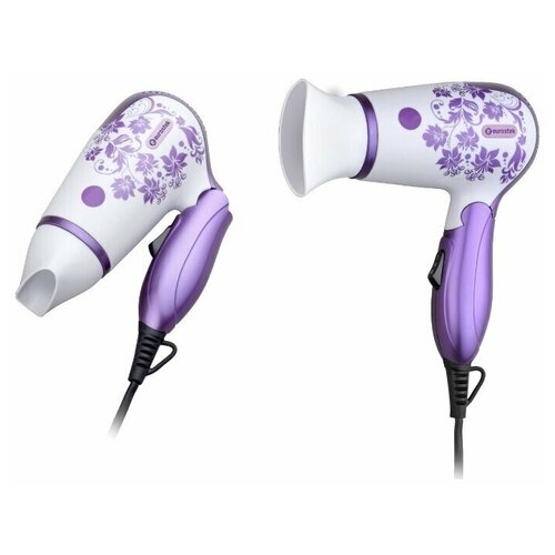 Eurostek EHD-RC10P фен дорожный 1400Вт белый с фиолетовым 93300₽