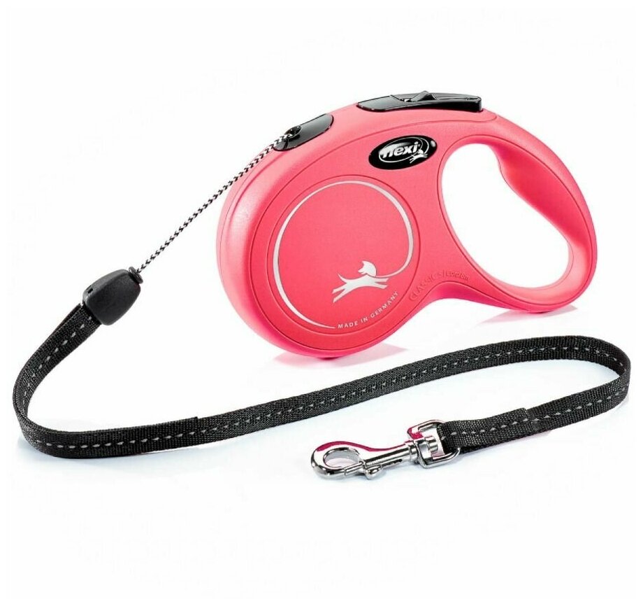 Поводок-рулетка Flexi New Classic cord M 5m 20 kg pink - фотография № 11