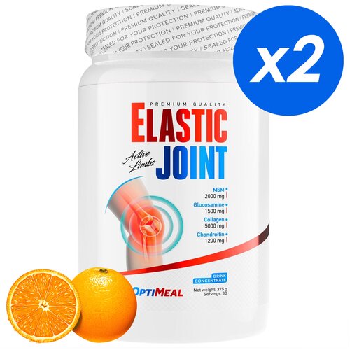 Для здоровья суставов и связок OptiMeal Elastic Joint - 750 г, апельсин (набор 2 шт по 375 г)