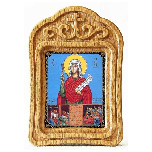 Праведная Тавифа Иоппийская, икона в резной деревянной рамке