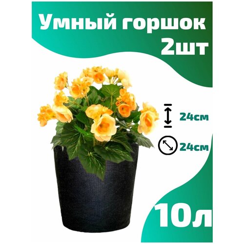 Горшок текстильный для рассады, растений, цветов Smart Pot - 10 л 2 шт.