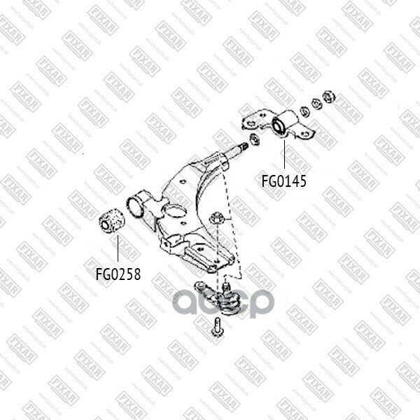 Сайлентблок передний переднего рычага fixar арт fg0258