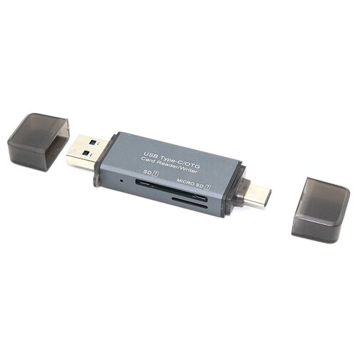 Кард ридер MicroSD/SD с разъёмами USB и Type C карт ридер ginzzu otg usb type c microusb usb2 0 sd microsd gr 325b