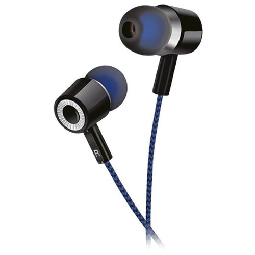 Наушники внутриканальные Perfeo MILD черные черно-синий тканевый провод 43200₽