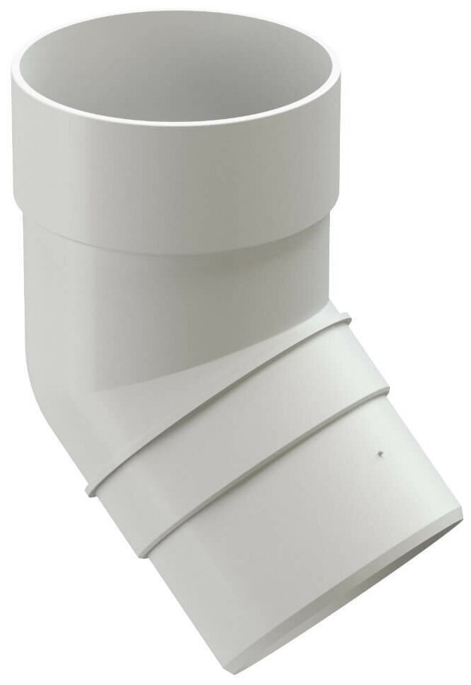 Колено 45 градусов ПВХ Docke Premium (Деке премиум) белый пломбир (RAL 9003) отвод
