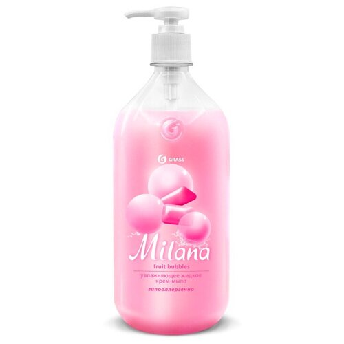 Крем-мыло жидкое Grass Milana Fruit Bubbles, 1 л жидкое крем мыло grass milana fruit bubbles 5 л