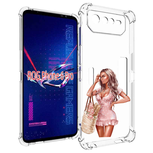 Чехол MyPads Девушка-в-мини-платье женский для Asus ROG Phone 6 Pro задняя-панель-накладка-бампер чехол mypads девушка в оранжевом фоне женский для asus rog phone 6 pro задняя панель накладка бампер