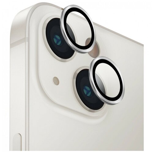 Защитное стекло Uniq Optix Camera Lens protector Aluminium (3 шт.) 0.25 мм для камеры iPhone 14/14 Plus, цвет Серебристый (Silver) (IP6.1-6.7M-LENSSIL)