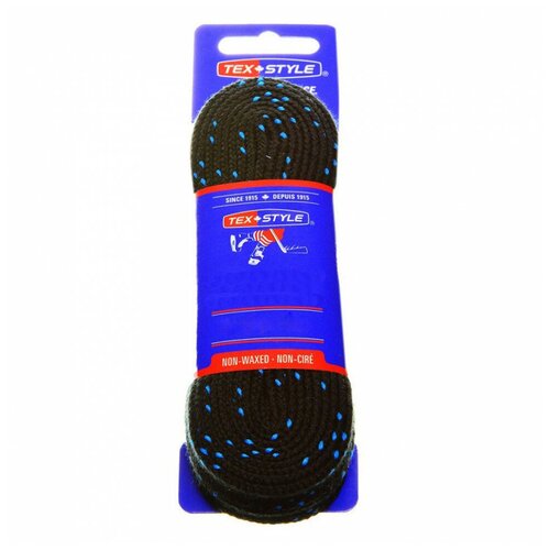 Шнурки для коньков Texstyle Double Blue Line XL2000-BK-305, полиэстер, 305см, черный
