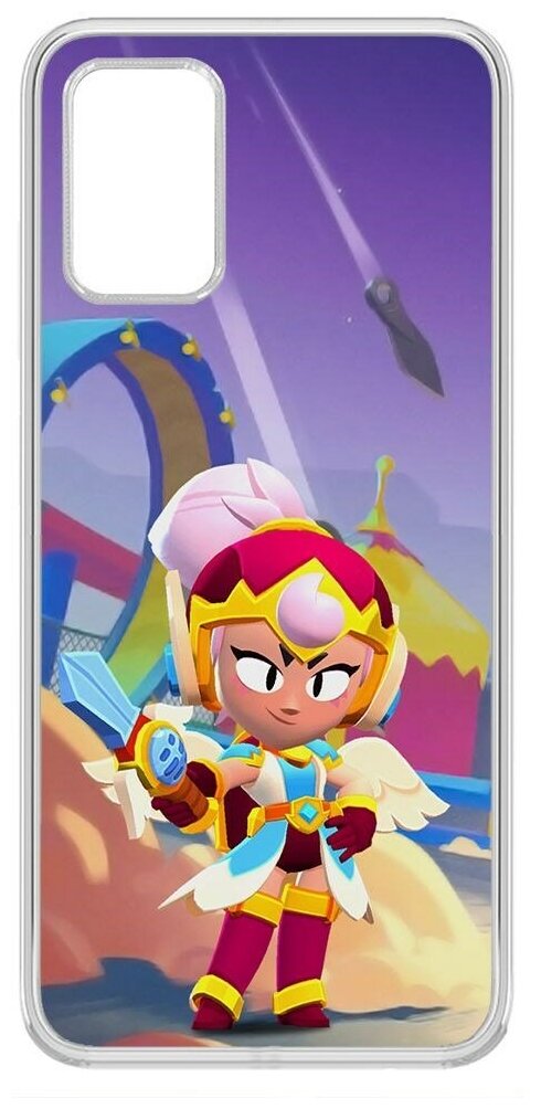 Силиконовый чехол / накладка Krutoff Clear Case Brawl Stars-Валькирия Джанет для Samsung Galaxy A03s (A037)