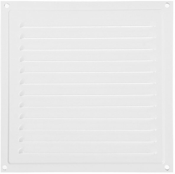 Решетка вентиляционная ZEIN Люкс РМ1919, 190 х 190 мм, с сеткой, металлическая, белая - фотография № 1
