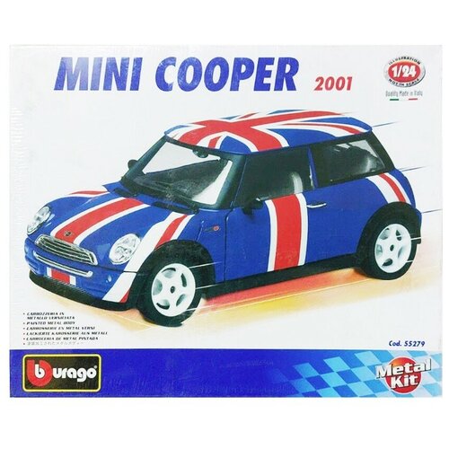 Mini Cooper 2001 года 1:24 сборная металлическая модель автомобиля