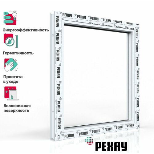 Пластиковое окно ПВХ РЕХАУ GRAZIO профиль 70 мм, 500х500 мм (ВхШ) с учетом подставочного профиля, одностворчатое глухое, энергосберегаюший двухкамерный стеклопакет, белое