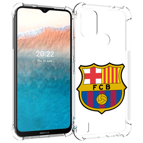 Чехол MyPads ФК FCB Барселона для Nokia C21 Plus задняя-панель-накладка-бампер
