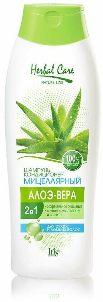 IRIS cosmetic Iris Herbal Care Шампунь-кондиционер Мицеллярный "Алоэ-вера" 400мл