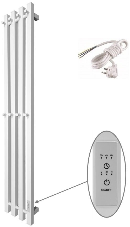 Полотенцесушитель электрический Маргроид Inaro профильный 120х18 белый матовый - фото №1