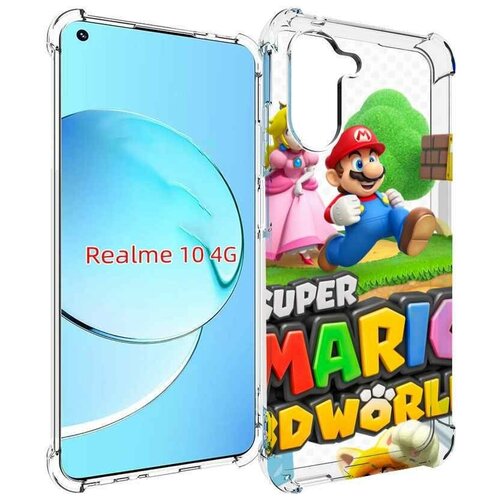 Чехол MyPads Super Mario 3D World для Realme 10 задняя-панель-накладка-бампер