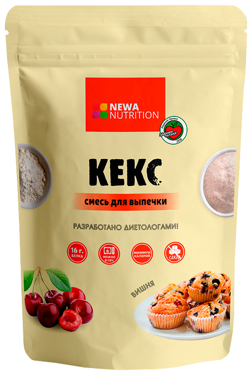 Newa Nutrition Смесь для выпечки кексов со вкусом вишни, 200 г, Newa Nutrition