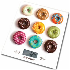 Весы кухонные электронные Endever KS-521, рисунок пончики / рисунок Пончики / от 1г до 5кг