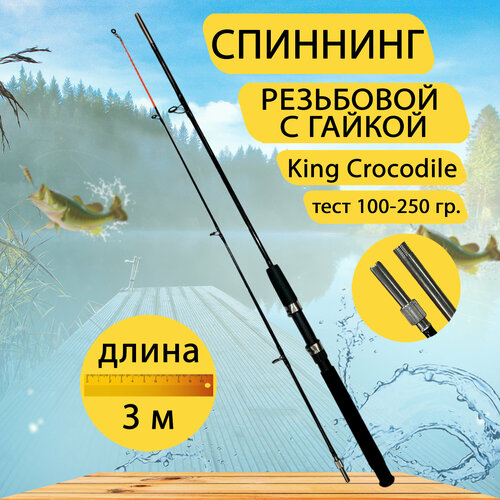 Спиннинг King Crocodile резьбовой с гайкой GC-Famiscom 3 метра, тест 100-250 гр