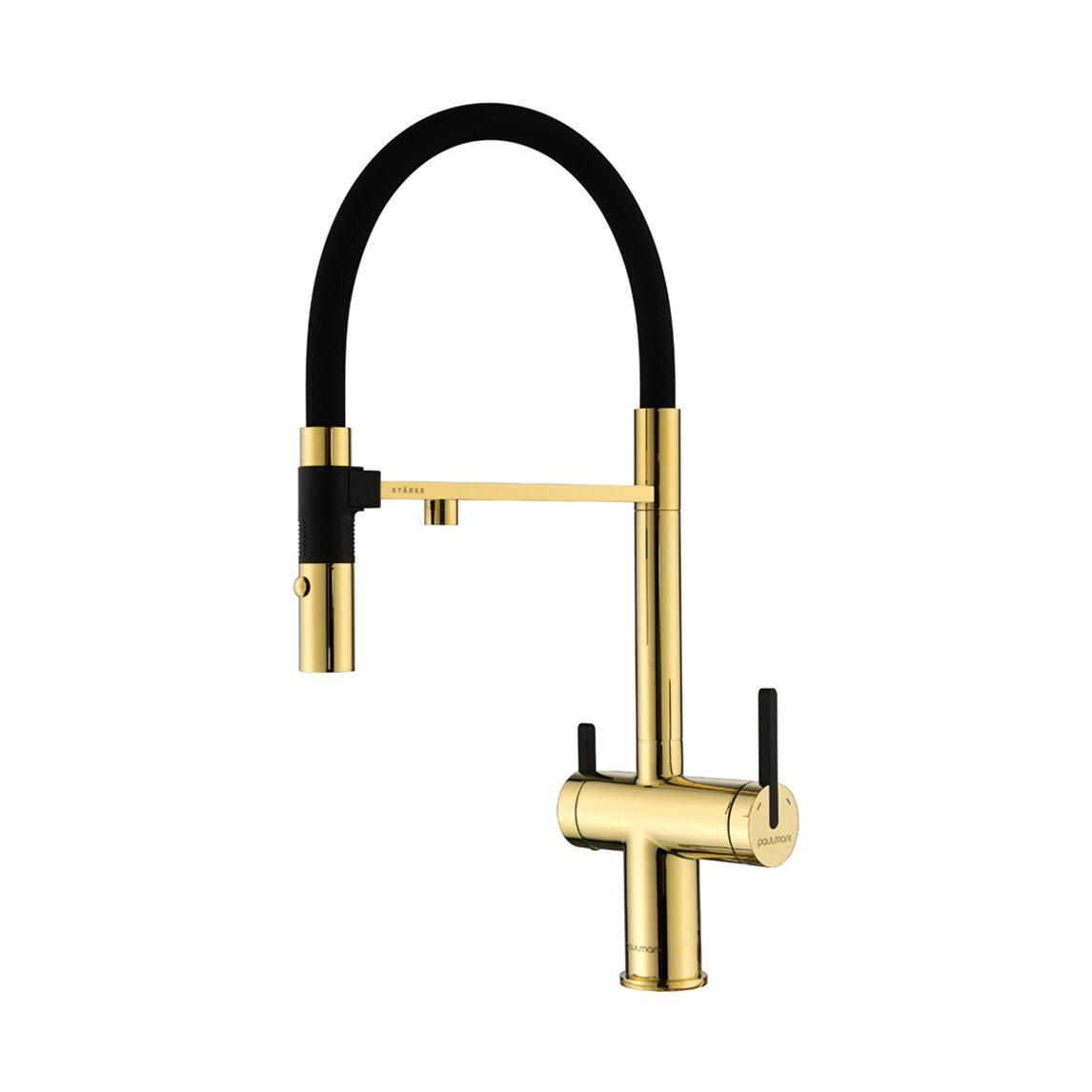 Смеситель Paulmark GRAVITY Gr213888-G золото с подключением к фильтру