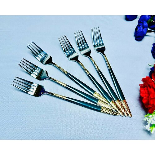 Набор вилок десертных , h 14 см, цвет Зеленый, Посуда Мира