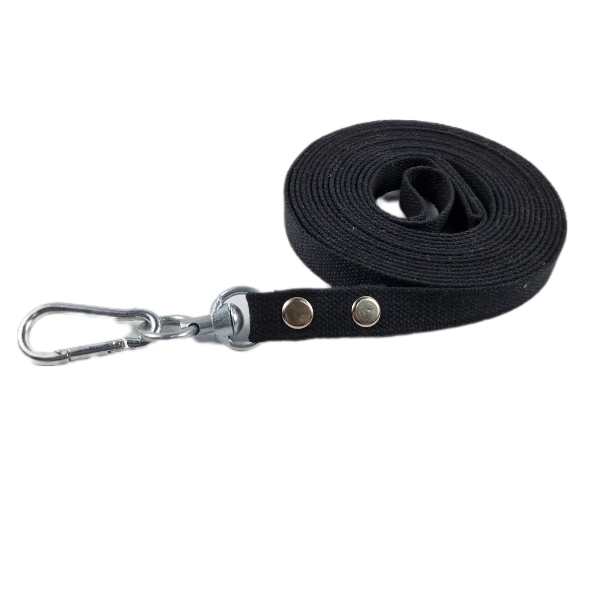 фото Поводок для собак Хвостатыч средних пород с вертлюгом и альпинистским карабином брезент 3 м х 20 мм (Зеленый)