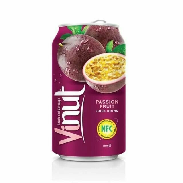Напиток ВиНут с соком Маракуйя Passion juice drink, 330мл х 9 шт. VINUT Вьетнам - фотография № 6
