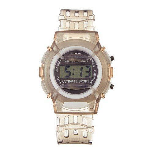 Часы наручные электронные детские d-4 см ремешок l-22 см темно-серые прозрачные 25900₽