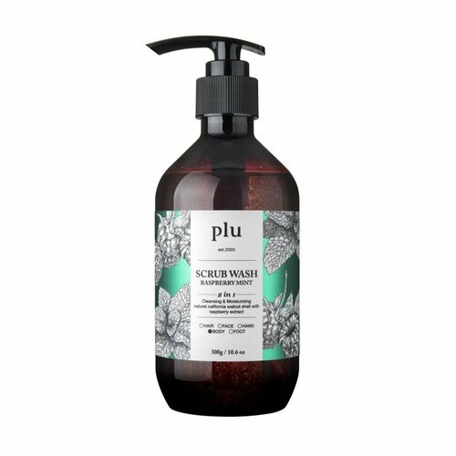 Гель скраб для душа с малиной и мятой PLU Scrub Wash Raspberry Mint