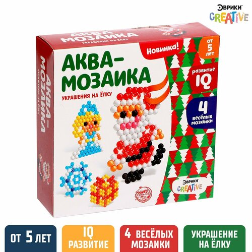 Аквамозаика «Дед Мороз и Снегурочка», подвес на ёлку аквамозаика дед мороз и снегурочка подвес на ёлку