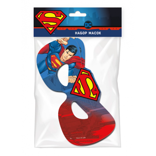 Набор масок ND Play Superman 6 шт набор бумажных масок nd play superman 6 штук 288329 no