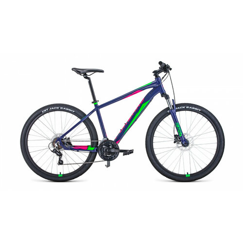 фото Горный велосипед forward apache 27,5 3.0 disc 2021 рост 15" фиолетовый/зелёный