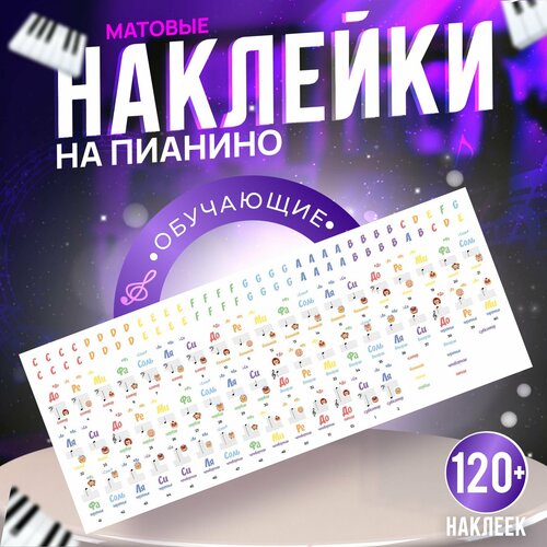 Наклейки на пианино с нотами Милые животные 300₽