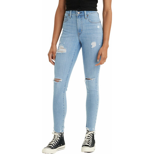 фото Джинсы скинни levi's women 721 high rise skinny jeans, размер 28/32, голубой