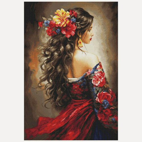 Изображение товара Набор для вышивания крестиком 'Испанская девушка', 30*44 см, Luca-S