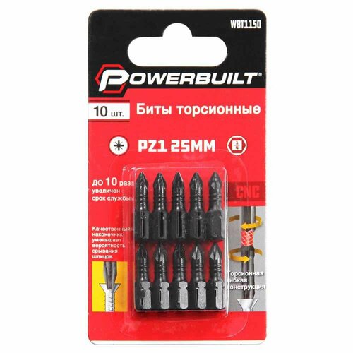 Торсионные биты TORGWIN Powerbuilt PZ1 10ШТ WBT1150 241₽