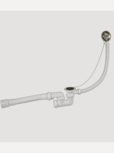 Изображение товара Слив-перелив Wirquin 30718061 для ванны, трубный сифон с переливом, белый, 55х10х6 см