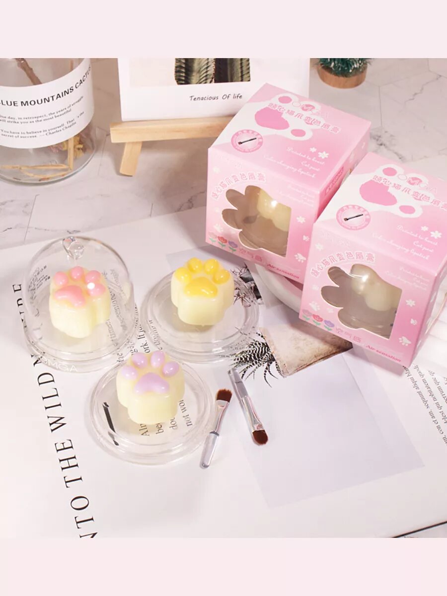 Бальзам тинт для губ Кошачья Сиреневая Лапка, с ароматом рафаело — фото 1