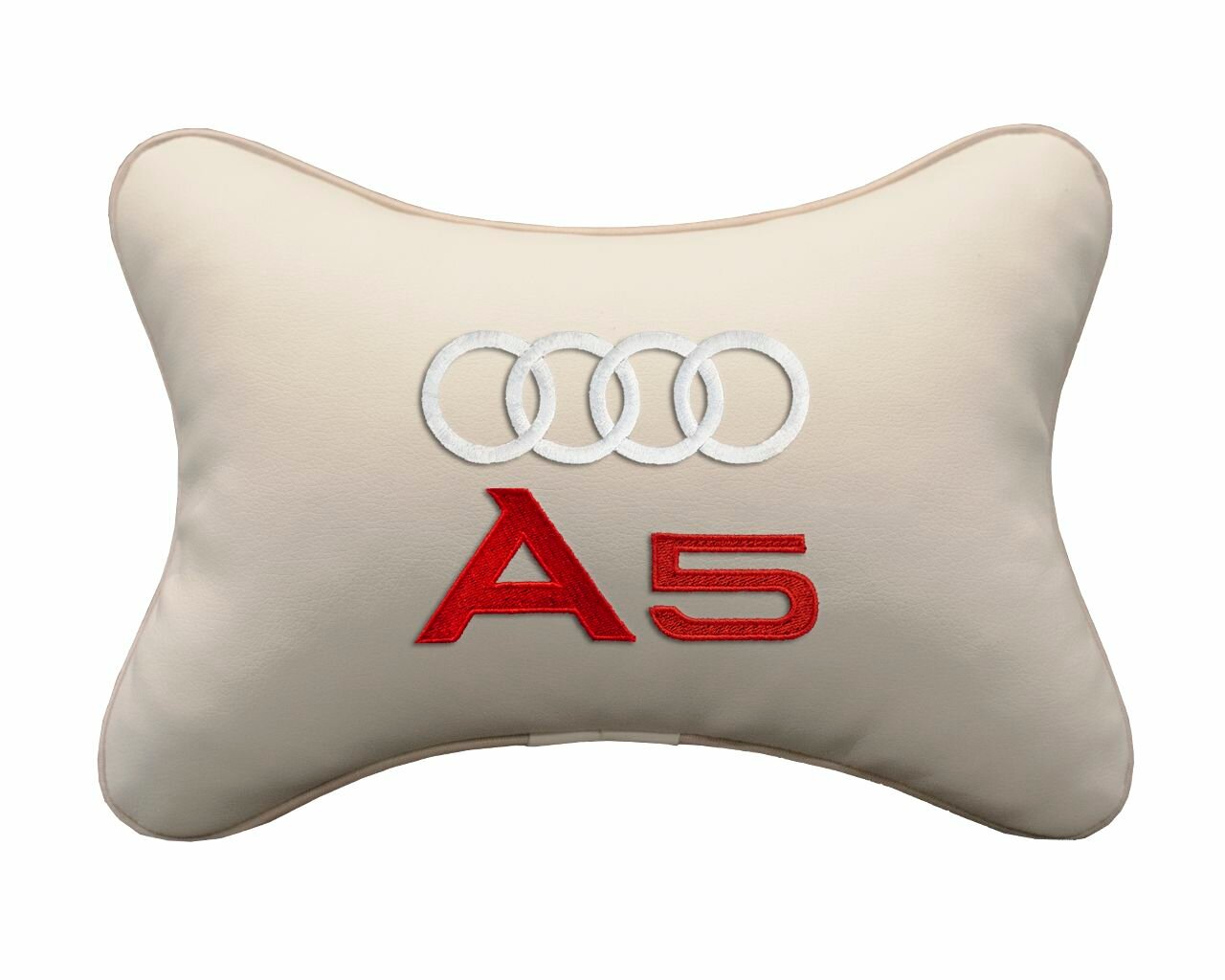 Подушка на подголовник автомобильная бежевая экокожа AUDI A5