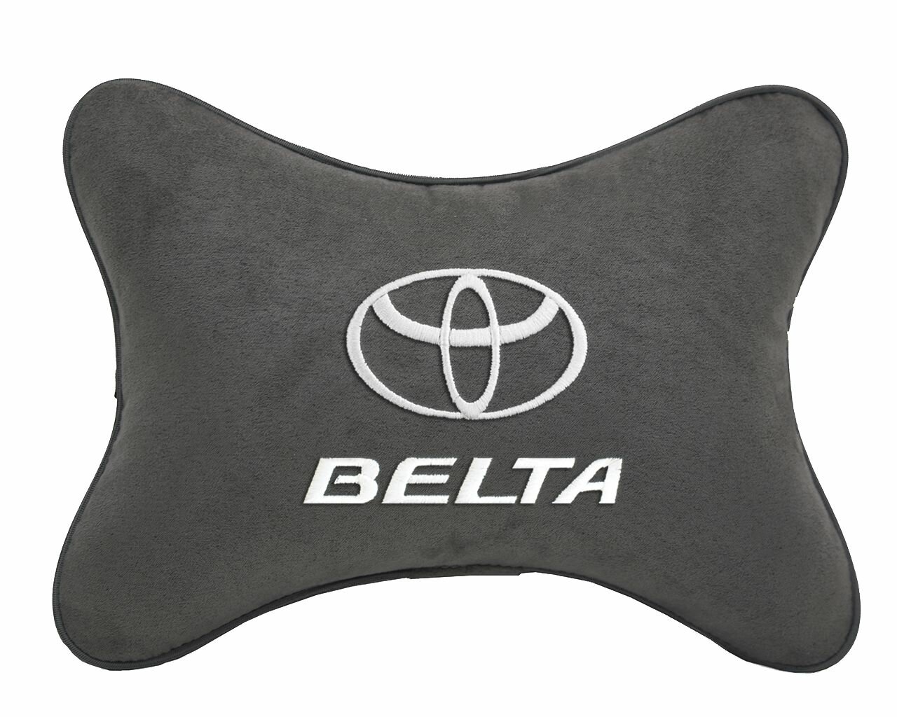 Подушка на подголовник автомобильная темно-серая алькантара TOYOTA Belta