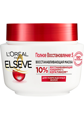 Маска L'Oreal Elseve "Полное восстановление", для поврежденных волос, питание, восстановление, 300 мл