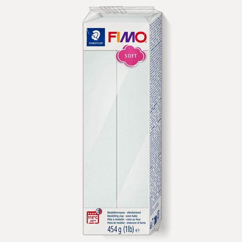 Изображение товара Полимерная глина Fimo Soft 8021-0 белый (white) 454 г, цена за 1 шт.