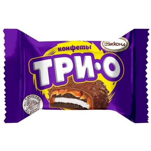 Конфеты "трио" с печеньем и карамелью 1кг Акконд